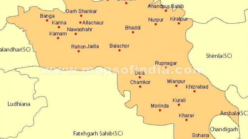 Sri Anandpur Sahib map Sri Anandpur Sahib map