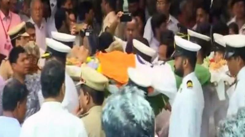 Arrived here Manohar Parrikar Arrived here Manohar Parrikar