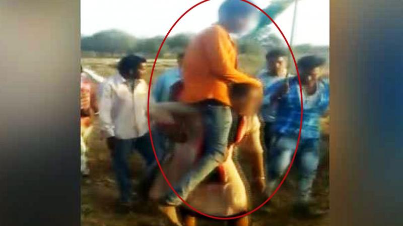 Villagers forced women to carry her husband on shoulders