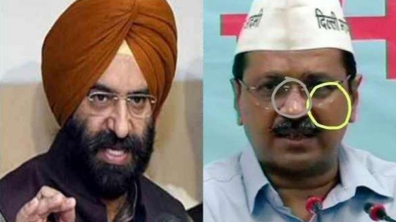 Manjinder Sirsa and Arvind Kejriwal 