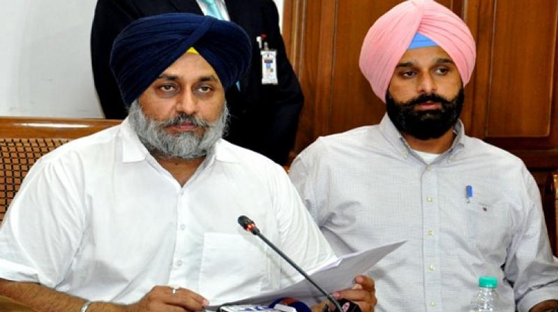 Sukhbir Badal with Majithia 