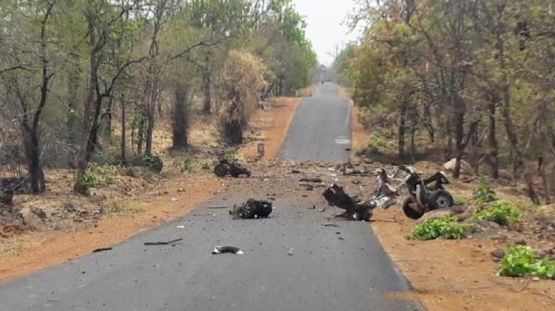Maoists blew police vehicle Maoists blew police vehicle