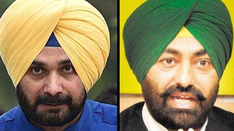 Navjot Sidhu with Sukhpal Khaira 