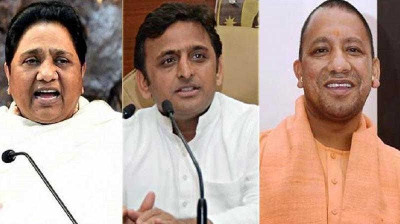 Mayawati with Akhilesh and Yogi Mayawati with Akhilesh and Yogi