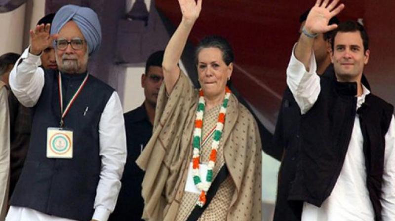 Rahul Gandhi, Sonia Gandhi and dr. Manmohan Singh 