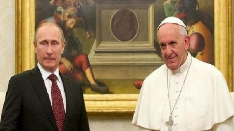  Vladimir Putin with Pope Francis