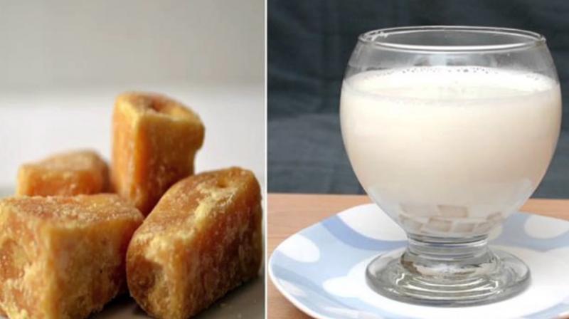 Milk with Jaggery Milk with Jaggery