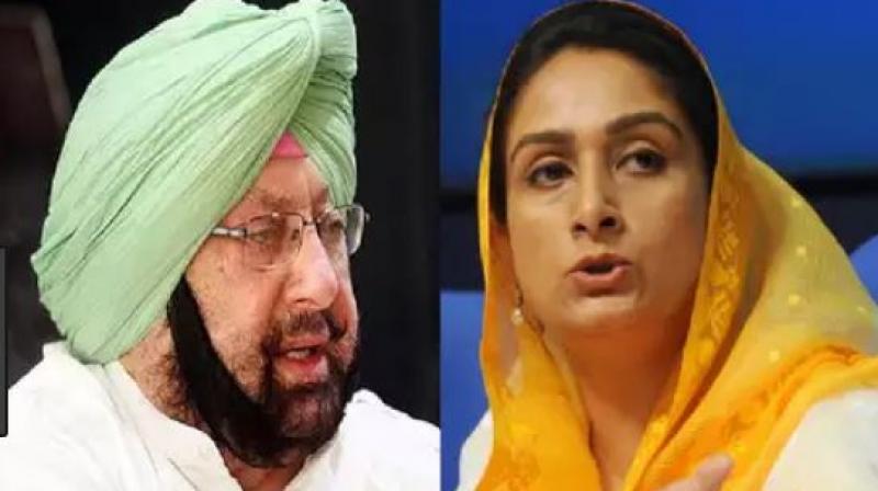 Captain Amrinder with Harsimrat Kaur Badal Captain Amrinder with Harsimrat Kaur Badal