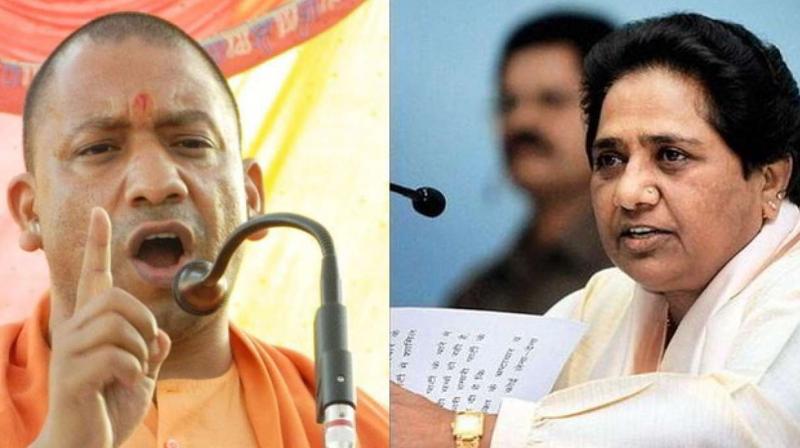 Yogi with Mayawati Yogi with Mayawati