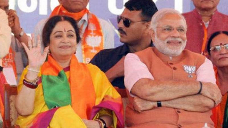 Kiran Kher with Modi 