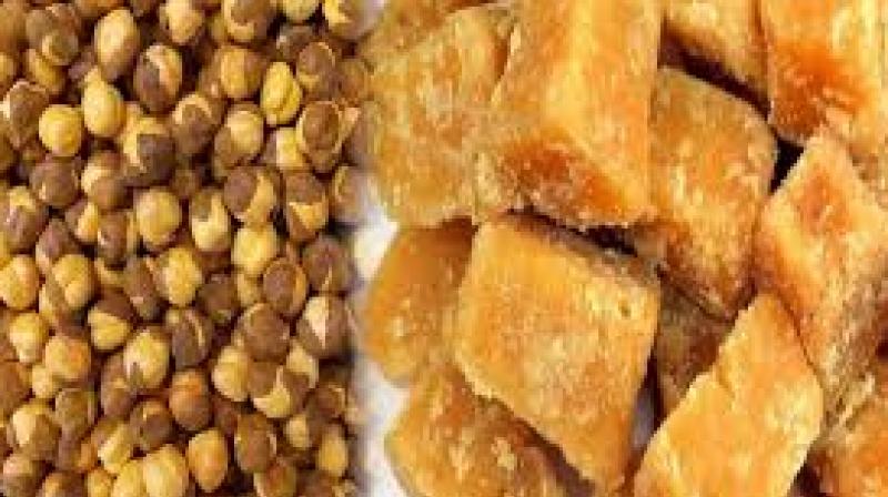 Black chnna and Jaggery Black chnna and Jaggery