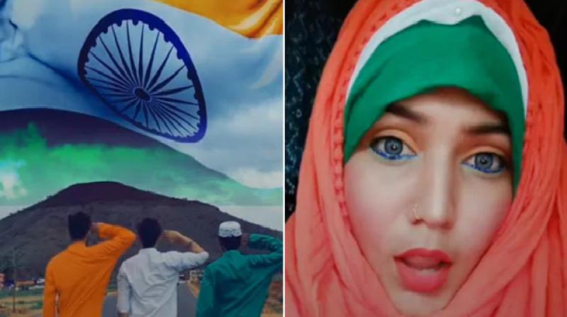 Tiktok videos on independence day indian making video on 15 august