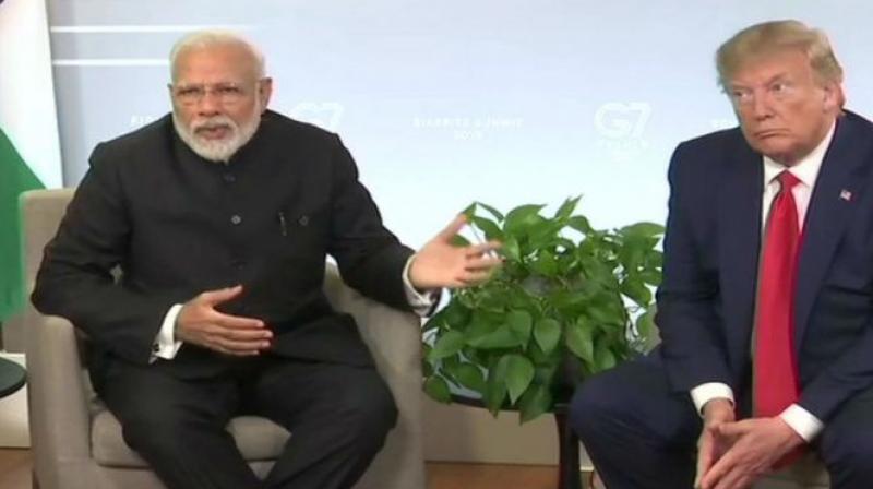 G 7 summit pm narendra modi trump backs off on kashmir mediation
