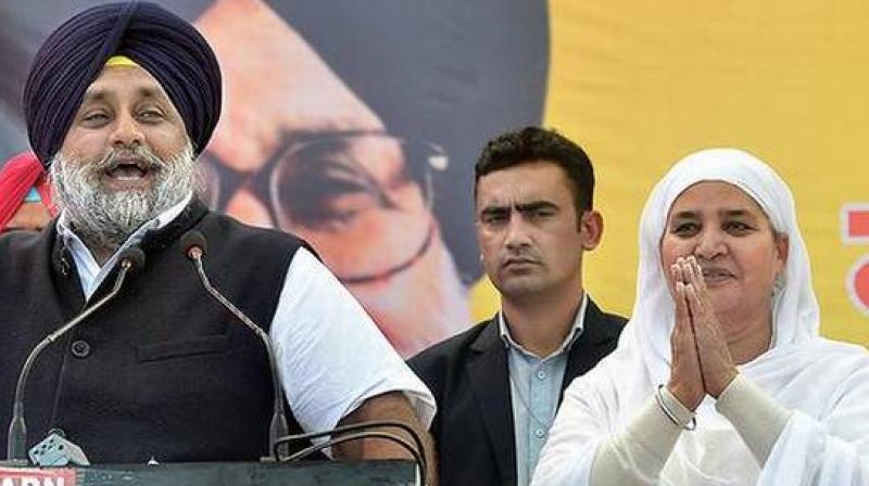 Bibi Jagir Kaur with Sukhbir Badal