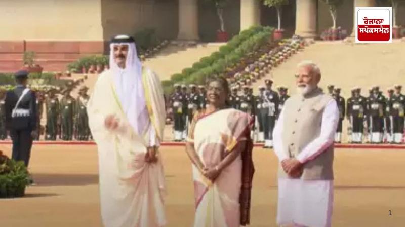 Qatari Emir Sheikh Tamim bin Hamad Al Thani formally welcomed at Rashtrapati Bhavan Qatari Emir Sheikh Tamim bin Hamad Al Thani formally welcomed at Rashtrapati Bhavan