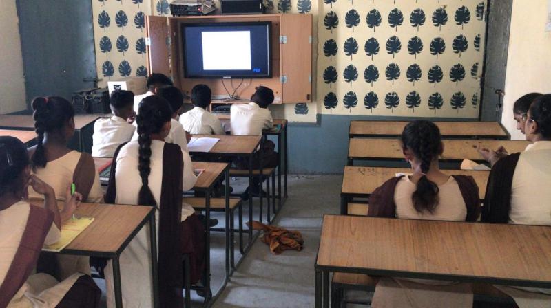 Education Dept. has taken an initiative to give language knowledge by showing animated films through Edusat