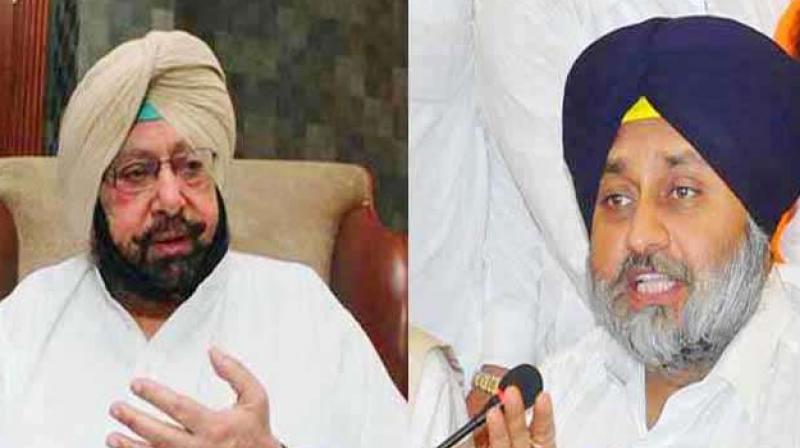 Captain Amarinder Singh And Sukhbir Badal Captain Amarinder Singh And Sukhbir Badal