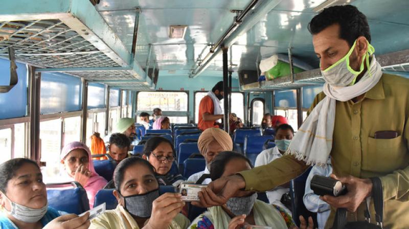 PRTC buses have provided free bus travel to about one lakh women in two days