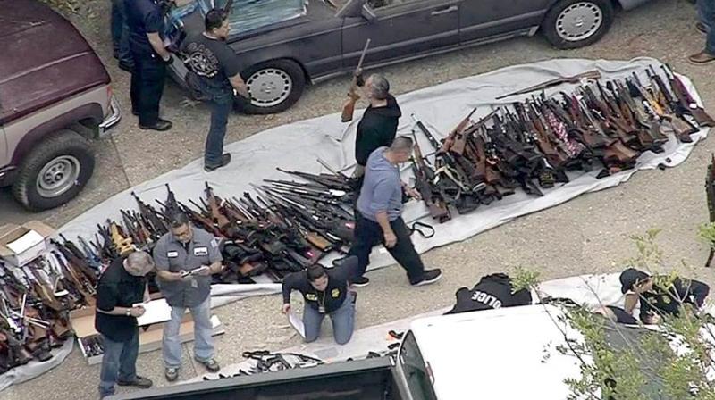 1000 rifles and pistols found from a person's home in the US