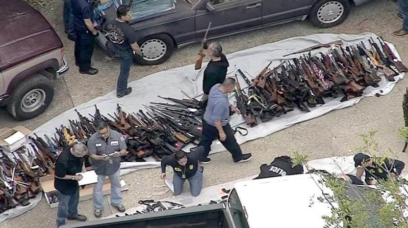 1000 rifles and pistols found from a person's home in the US 1000 rifles and pistols found from a person's home in the US