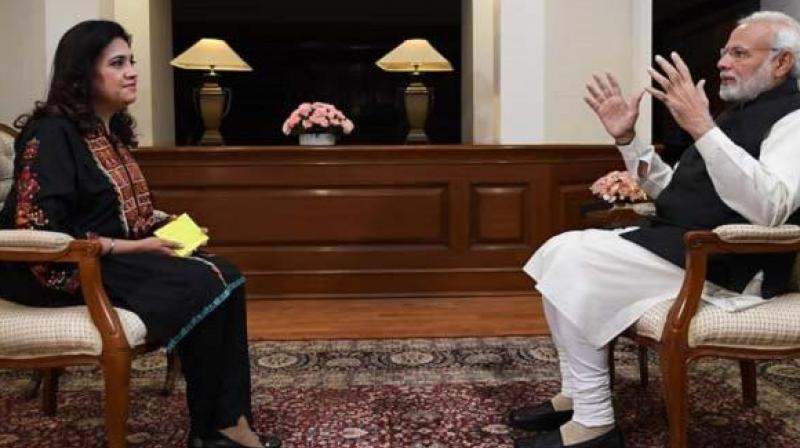Prime Minister Narendra Modi during the Interview Prime Minister Narendra Modi during the Interview