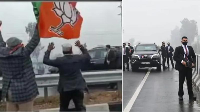 Video Shows BJP Workers Close to PM's Car Video Shows BJP Workers Close to PM's Car