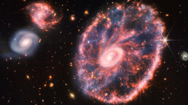 Cartwheel galaxy as seen by JWST. (Photo: Nasa) Cartwheel galaxy as seen by JWST. (Photo: Nasa)