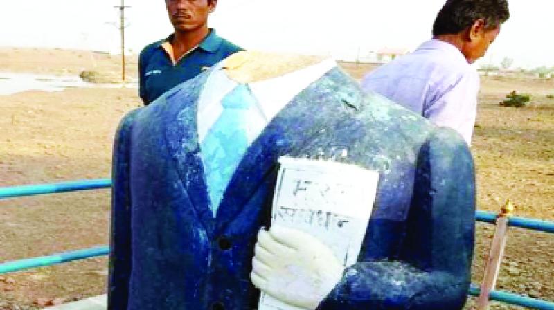 Damage Statue of Ambedkar 