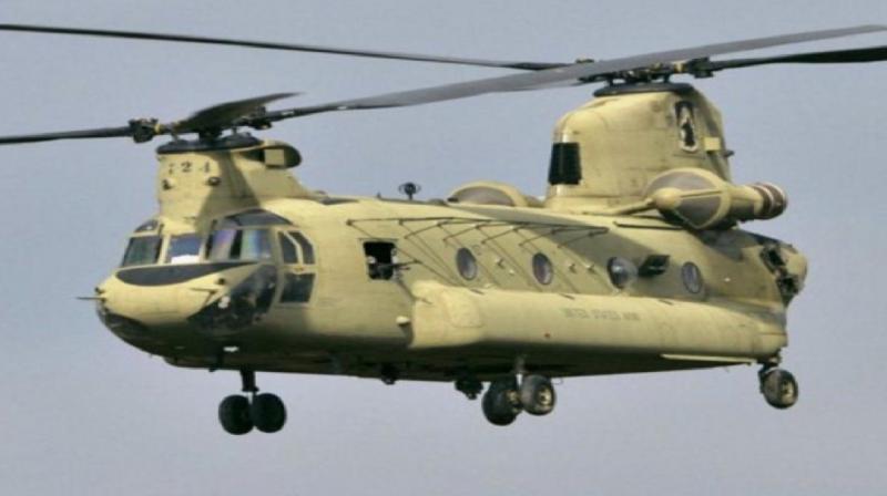The Chinook helicopter The Chinook helicopter