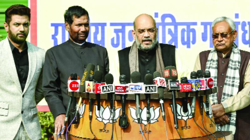 Amit Shah And Nitish Kumar During Press Conference Amit Shah And Nitish Kumar During Press Conference