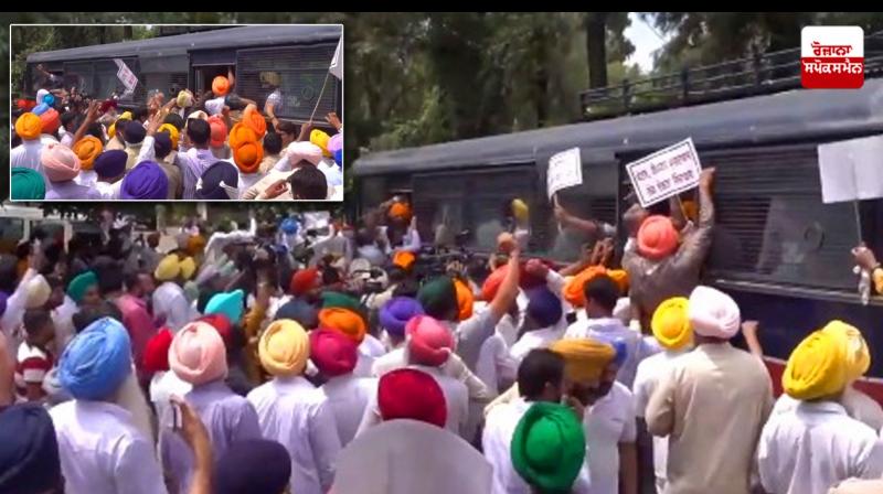 Parminder Dhindsa Arrested during protest in Chandigarh Parminder Dhindsa Arrested during protest in Chandigarh