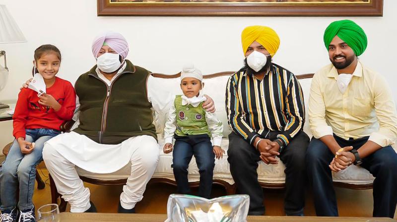Captain Amarinder Singh on Friday met child artist Noorpreet Kaur Captain Amarinder Singh on Friday met child artist Noorpreet Kaur