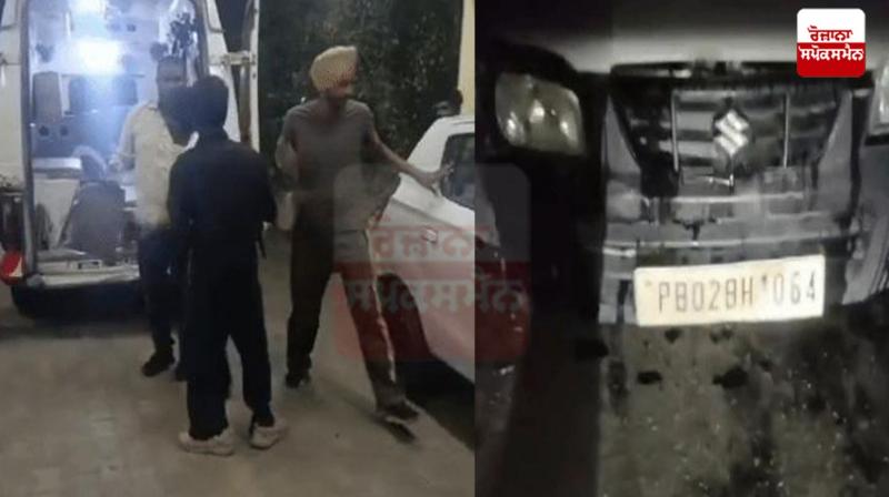 Amritsar Police car overturned in ludhiana Amritsar Police car overturned in ludhiana