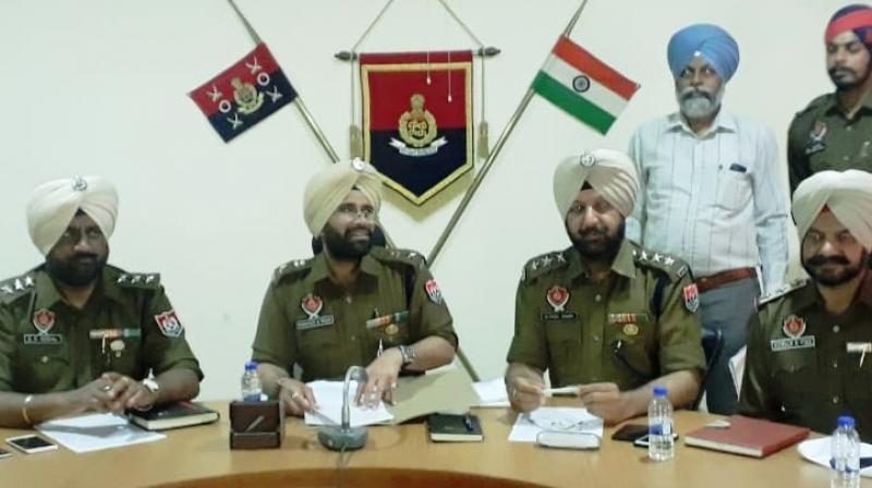 SSP Varinder Singh Brar addressing press conference SSP Varinder Singh Brar addressing press conference