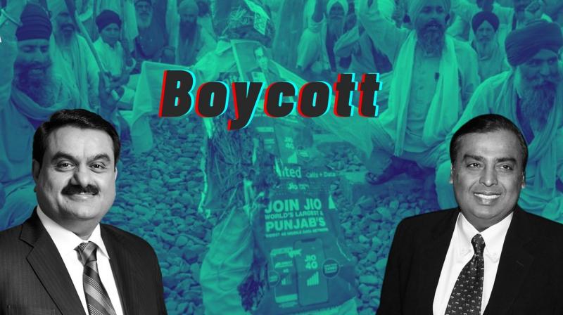 Punjabis boycotted Adani and Ambani products from their stores Punjabis boycotted Adani and Ambani products from their stores