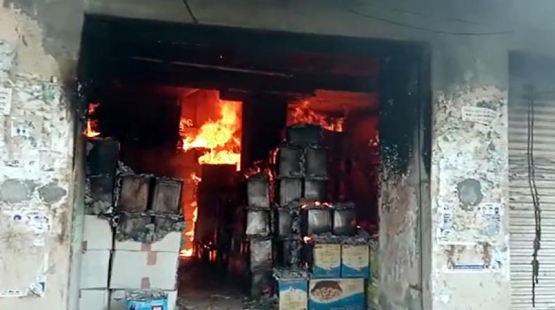 fire broke out at a warehouse fire broke out at a warehouse