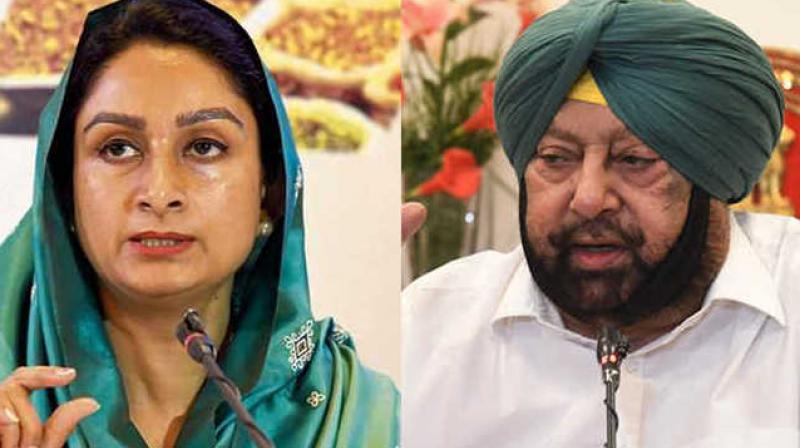 Harsimrat Badal, Captain Amarinder Singh 