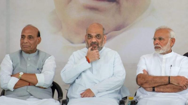 Rajnath Singh, Amit Shah, Narendra Modi Rajnath Singh, Amit Shah, Narendra Modi