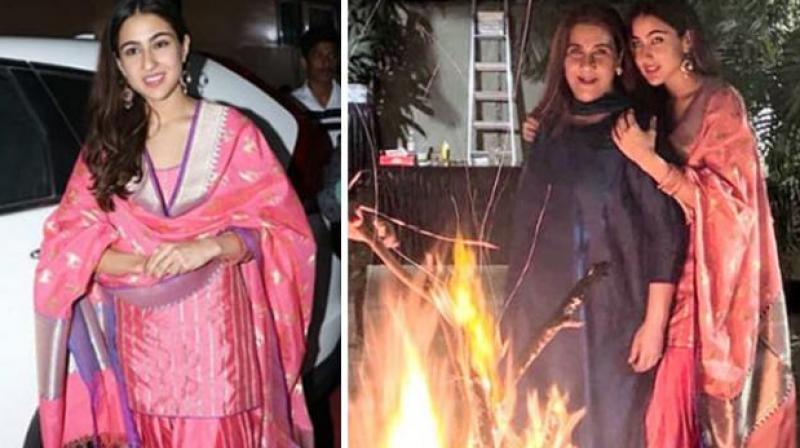 Sara Ali Khan Celebrate Lohri with Mom Amrita