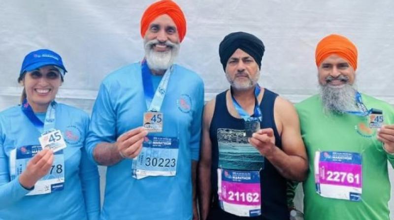 Khalsai color shone in the 45th marathon held at San Francisco, 4 Punjabis showed their jewels