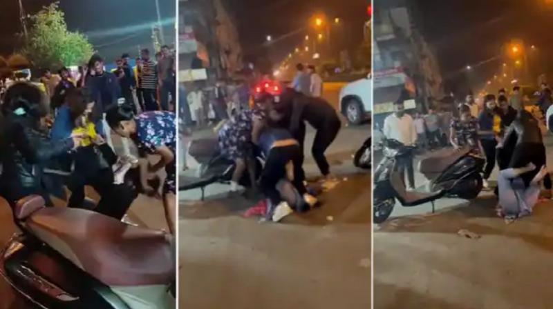 4 girls beat up a 25-year-old woman with belts 4 girls beat up a 25-year-old woman with belts
