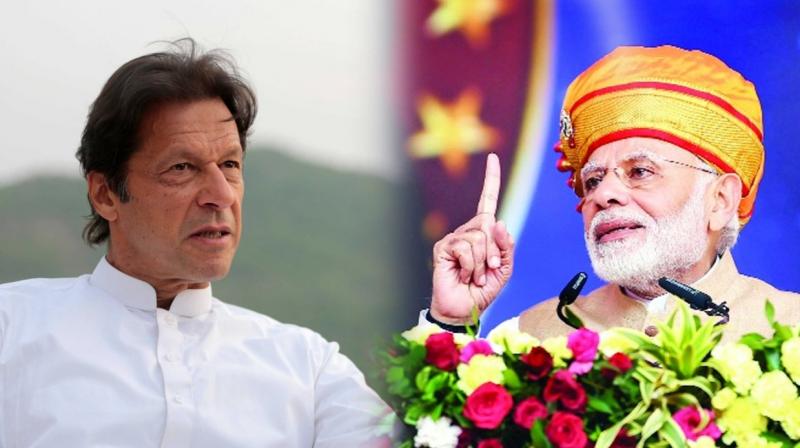 Narendra Modi with Imran Khan