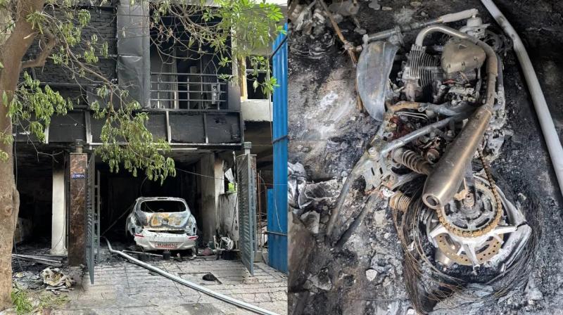 A fire broke out in a four-storey building in Gurugram A fire broke out in a four-storey building in Gurugram