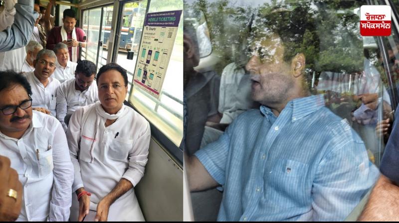Delhi Police detain Surjewala, Baghel during Congress protest Delhi Police detain Surjewala, Baghel during Congress protest