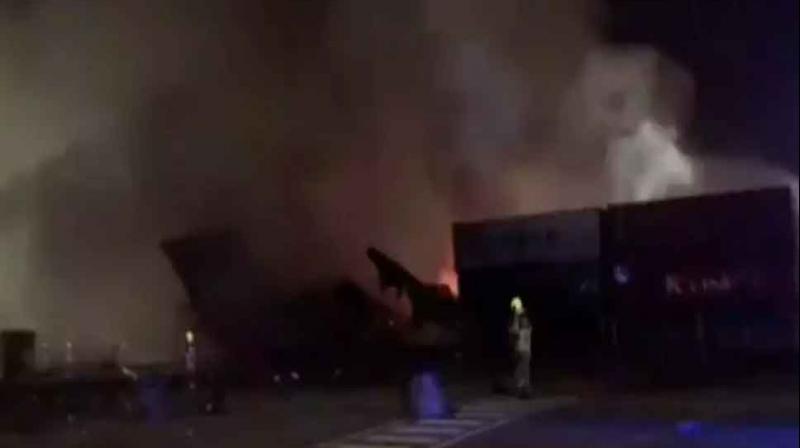 Fire erupts on ship, causing explosion that rocks Dubai Fire erupts on ship, causing explosion that rocks Dubai