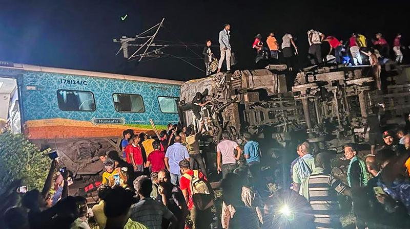 Balasore: Rescue operation being conducted after four coaches of the Coromandel Express derailed after a head-on collision with a goods train, in Balasore district, Friday evening, June 2, 2023, (PTI Photo)