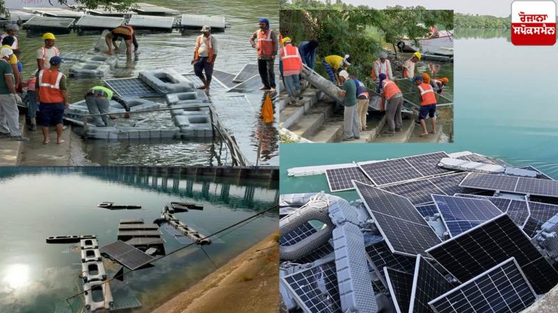 Solar project flooded the water of the lake Nangal News in punjabi Solar project flooded the water of the lake Nangal News in punjabi