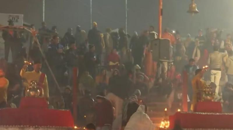 Ram Temple Consecration: Devotees Light Diyas, Perform Aarti at Saryu Ghat