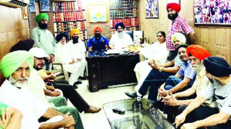 Prof.Prem Singh Chandumajra  In a meeting with  party office bearers and workers