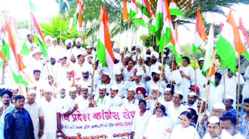 Congress Seva Dal Workers During Tiranga March